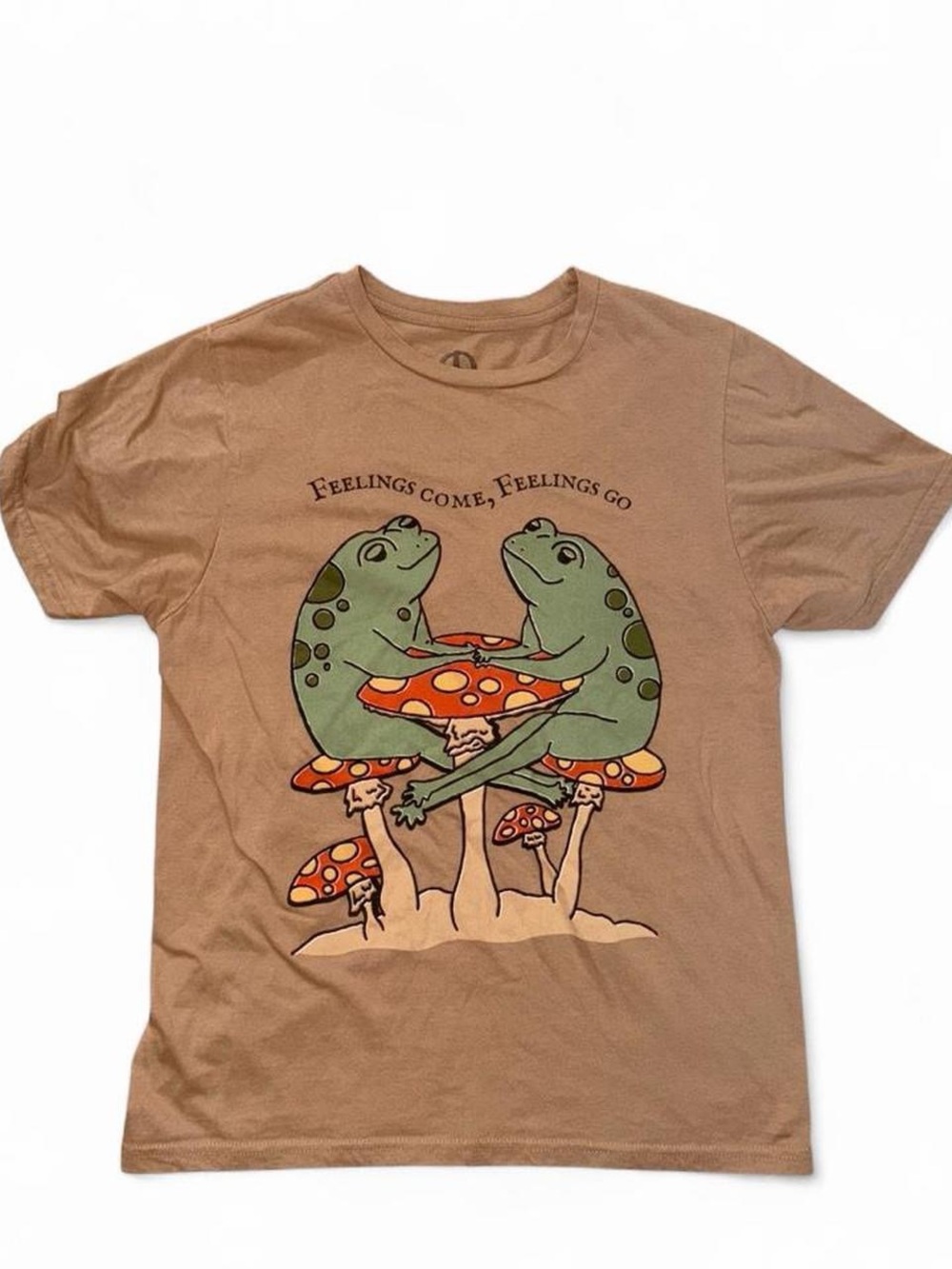 Peace of Mind Brown 'Feelings Come, Feelings Go' Frog Graphic Tee